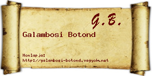 Galambosi Botond névjegykártya