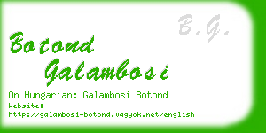 botond galambosi business card